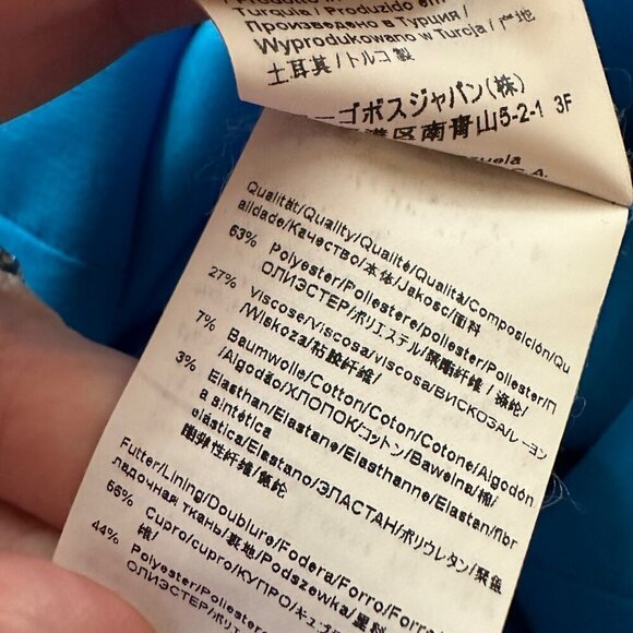 BOSS by Hugo Boss Delura Stretch Wool Blend Sheath Dress Turquoise Blue Size 4 - Picture 9 of 11